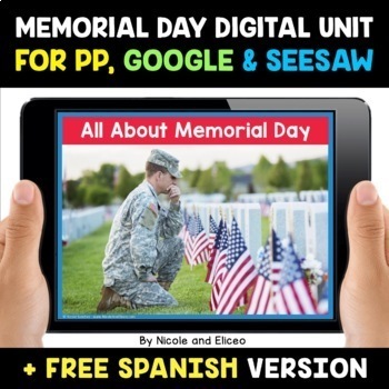 Preview of Memorial Day Digital Activities for Google and Seesaw + FREE Spanish