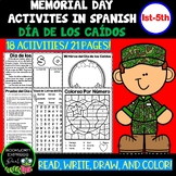 Memorial Day Activities in SPANISH| Actividades del Día de