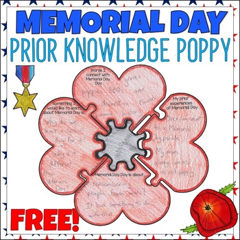 Preview of FREE Memorial Day Activity | Prior Knowledge Poppy