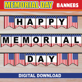 Memorial Day Banners for Bulletin Board, Party, Patriotic 
