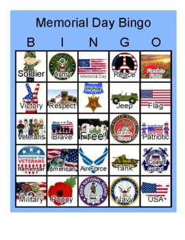 Memorial Day Bingo by Breezy Teaching | TPT