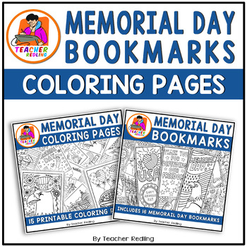 Preview of Memorial Day Bookmarks Coloring Bundle for Pre-k | May Bookmarks Coloring Sheets