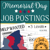 Memorial Day Careers | Job Listing Reading | Special Ed Jo