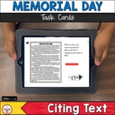 Memorial Day Citing Evidence Reading and Writing | Boom Cards™