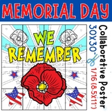 Memorial Day Collaborative Coloring Poster | Memorial day 