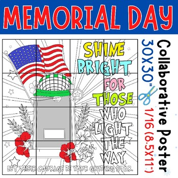 Preview of Memorial Day Activities  | memorial day bulletin board Collaborative poster