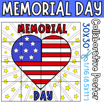 Preview of Memorial Day Collaborative Poster Activity | Great Bulletin Board