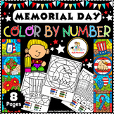 Memorial Day Color By Number Math Worksheets - Memorial Da