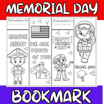 Preview of Memorial Day Coloring Bookmarks | Coloring Sheets
