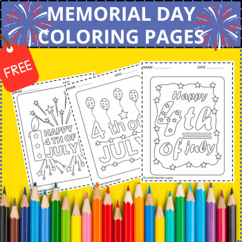 Preview of Memorial Day Coloring Pages 4TH OF JULY AND  FLAG DAY Activities