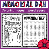 Memorial Day Coloring Pages & Word Search Printable Activi