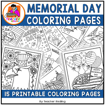 Preview of Memorial Day Coloring Pages for Preschool/Pre-K | May Coloring Sheets