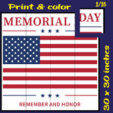 Memorial Day Coloring Poster Activity | Remember & Honor B