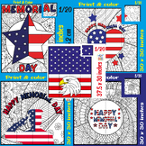 Memorial Day Coloring Posters for Classroom Decor Bundle A