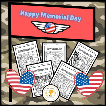 Preview of Memorial Day Coloring Sheets & Class Activity