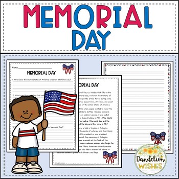 Preview of Memorial Day Comprehension Work and Writing Paper