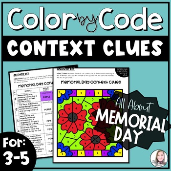 Preview of Memorial Day Context Clues Color by Number Activity