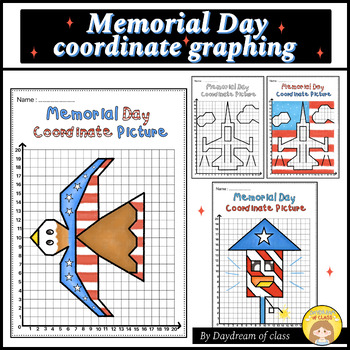 Preview of Memorial Day Coordinate Plane Graphing Mystery Pictures