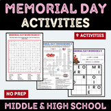 Memorial Day: Crossword, Word Searches, Word Sudoku for Mi