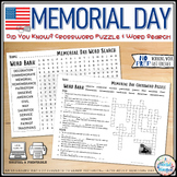 Memorial Day Crossword and Word Search Activity {Digital &