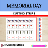 Memorial Day Cutting Strips: Preschool, Pre-K, Kindergarte