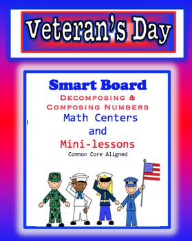 Preview of Veteran's Day Decomposing & Composing Numbers on the Smart Board