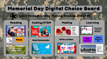 Preview of Memorial Day Digital Choice Board