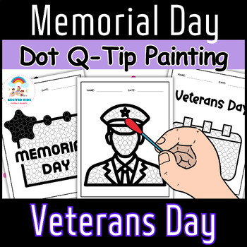 Preview of Memorial Day Dot Art - Remembrance Day Dot Marker - Veterans Day