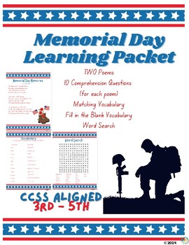 Preview of Memorial Day ELA Packet: Poems, Figurative Language, and Vocabulary 3rd-5th