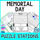 Memorial Day PUZZLE STATIONS - Reading Comprehension - May