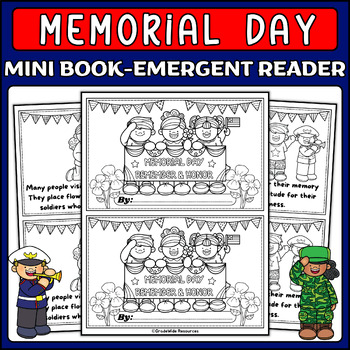 Preview of Memorial Day Emergent Reader Mini Book | Honoring Our Heroes for Young Explorers
