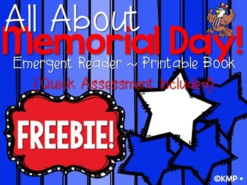 Preview of Memorial Day Emergent Reader with Quick Recall Assessment {Freebie}