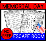 Memorial Day Escape Room with Reading Comprehension Activities