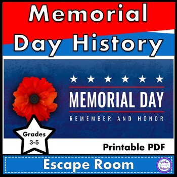 Preview of Memorial Day Activity Escape Room History Tomb of Unknown Soldier Decoration Day