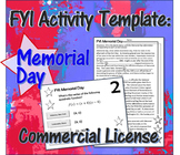 Memorial Day FYI Activity Template Commercial License