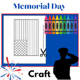 Memorial Day Flag Color and Cut Craft  | Memorial Day Activity
