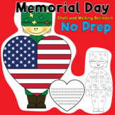 Memorial Day Flag Craft and Writing Activities No Prep