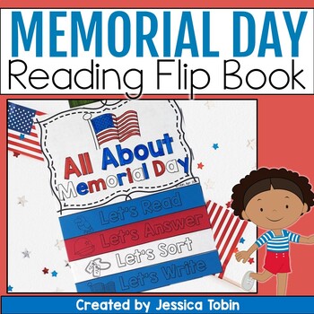 Preview of Memorial Day Reading & Writing Craft Flip Book, Memorial Day Activities