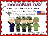 Memorial Day Foldable Emergent Reader ~Color & B&W~ CC Aligned!