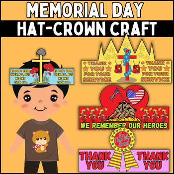 Preview of Memorial Day Hat & Crown Crafts ( colored version )  - Headband Craft |
