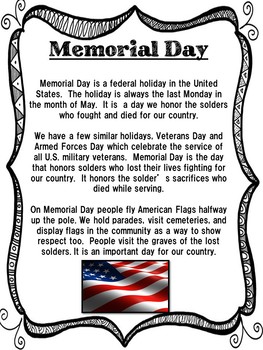 essay questions on memorial day