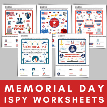 Preview of Memorial Day I-Spy Activity for Kids | Fun and Educational Search and Find Game