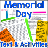 Memorial Day Informational Close Reading Comprehension Pas