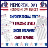Memorial Day Informational Nonfiction Close Read Multi Lev