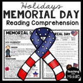 Memorial Day Informational Text Reading Comprehension Work