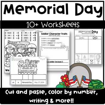 Preview of Memorial Day | Kindergarten |  Worksheets | Poster