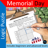 Memorial Day Logic Puzzle with 2 levels for middle school