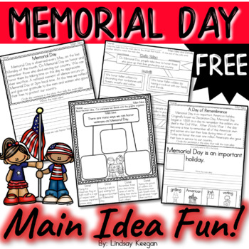 Preview of Memorial Day Main Idea and Details Activities FREE
