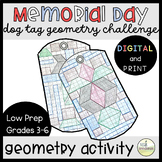 Memorial Day Math Activity & Craft - 3rd 4th 5th Grade Geo