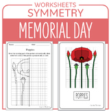 Memorial Day Math Activity Poppy Symmetry and Coloring Mat